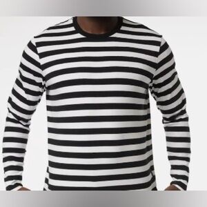 Unisex Black & White Long Sleeve Shirt. Size XS